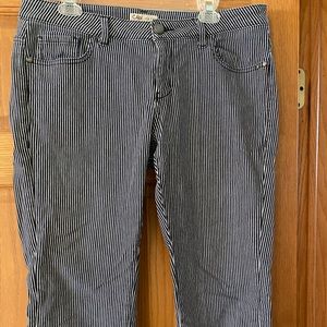 CAbi striped railroad cropped jean size 10